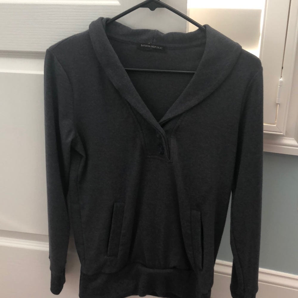 Gray shawl sweater banana republic sz xs